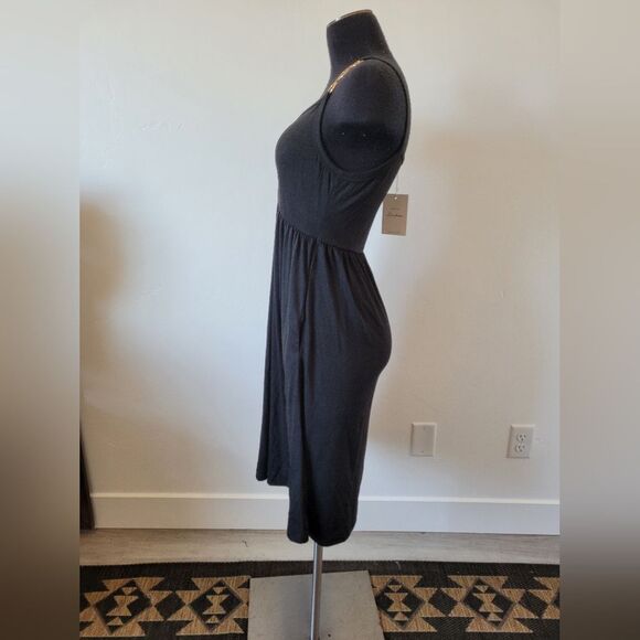 NEW Black Sundress Pockets Gold Chain Sleeveless Summer Beach Vacation Yacht S - Picture 4 of 10